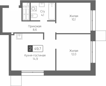 3-комн. Сити квартал Отрада