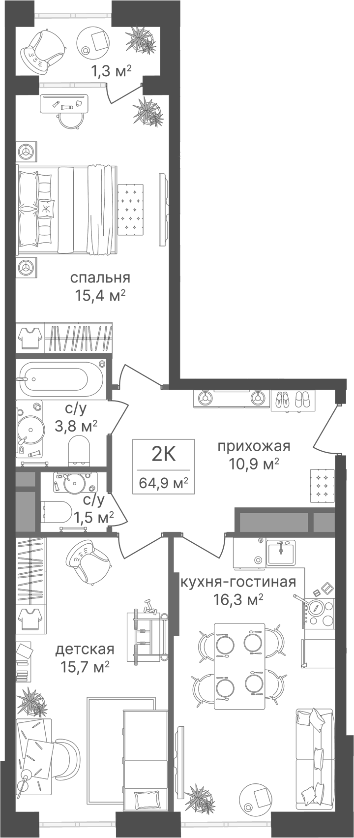 2-комн. Варшавские ворота