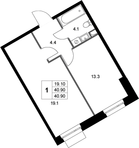1-комн. Кореневский Форт 2.3