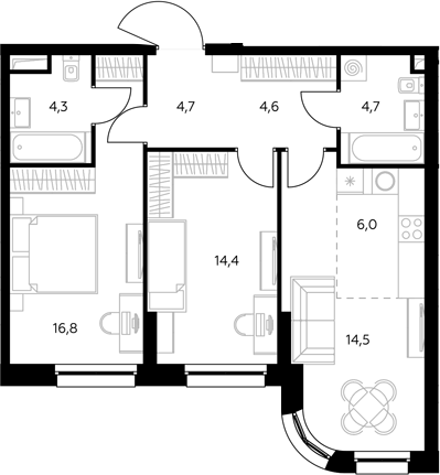 3-комн. Адмирал