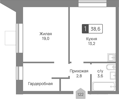 1-комн. Отрада 3