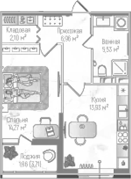 1-комн. Рига Хиллс