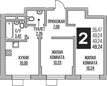 2-комн. Гранель Живописный
