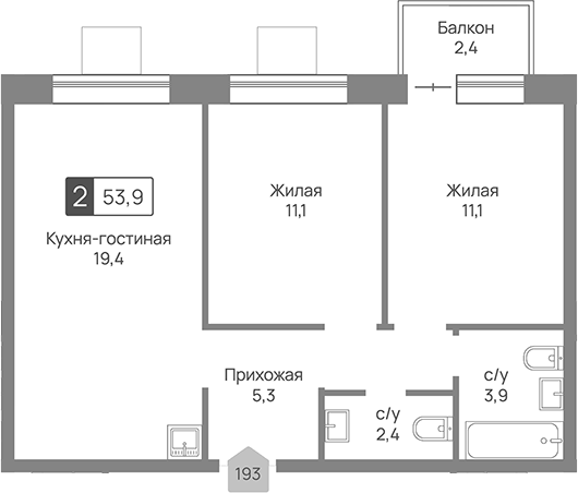 3-комн. Отрада 3