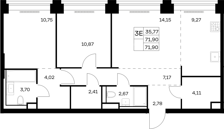3-комн. НОВА