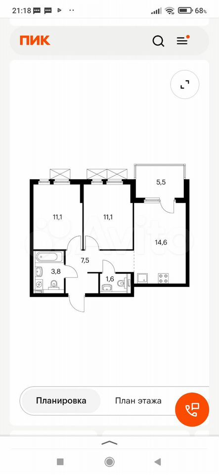 2-комн. квартира, 55 м² в ЖК Черноморский-2 — фото 4