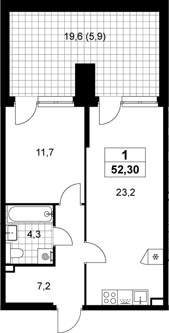 2-комн., 46.4 м², 2/15 этаж, ЖК «Деснаречье»