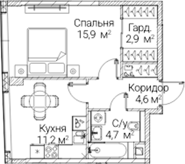 1-комн. СЕЗАР БУДУЩЕЕ