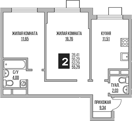 2-комн. Гранель Мытищи