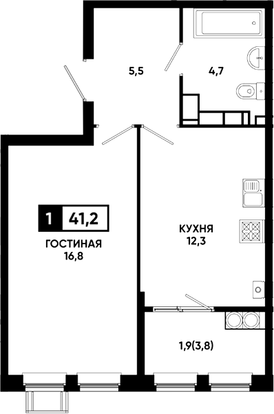 1-комн. Резиденция Софи