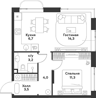 2-комн. АЛИА