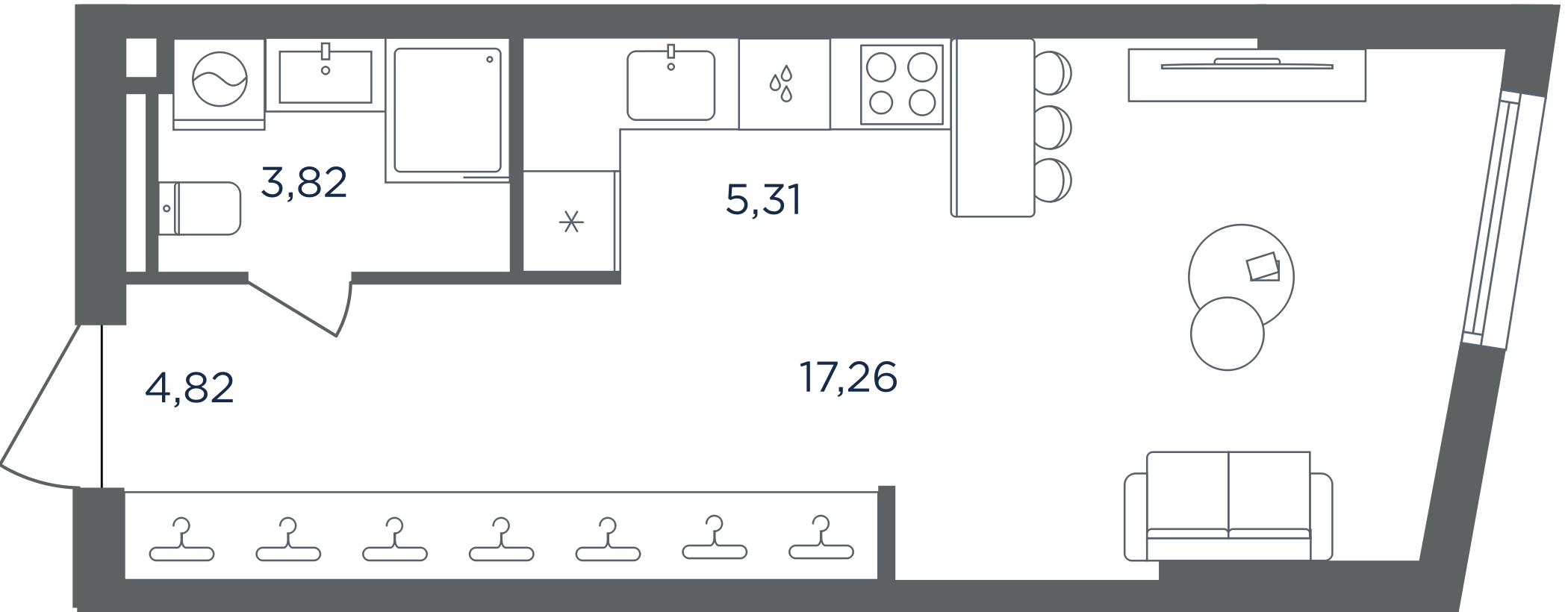Студия, 31.21 м², 4/30 этаж, ЖК «Сикрет Гарден»