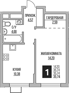 1-комн. Гранель Мытищи
