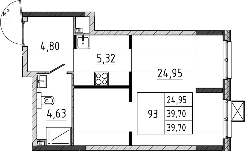 Студия, 39.7 м², 3/17 этаж, ЖК «Поварово-Молодежный-2»