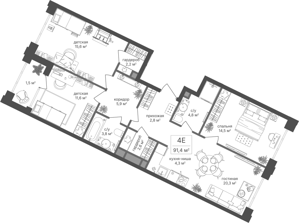 4-комн. Михалковский