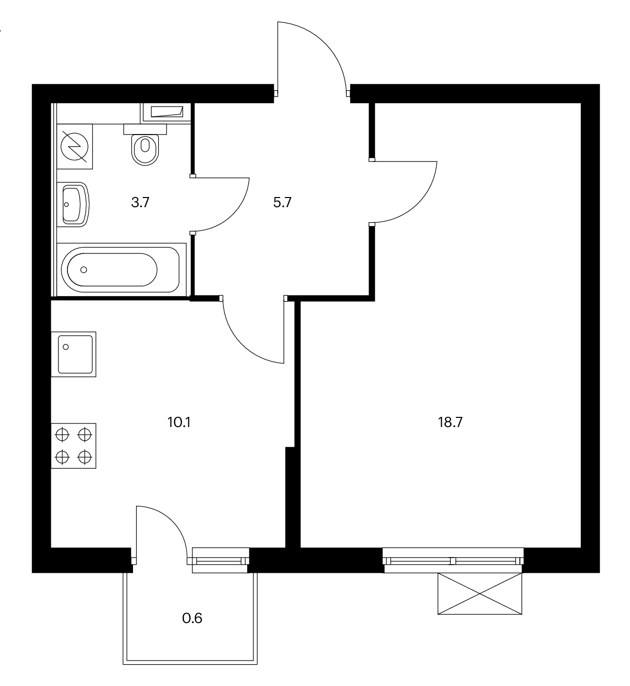 1-комн., 38.2 м², 12/15 этаж, ЖК «Белая Дача парк»