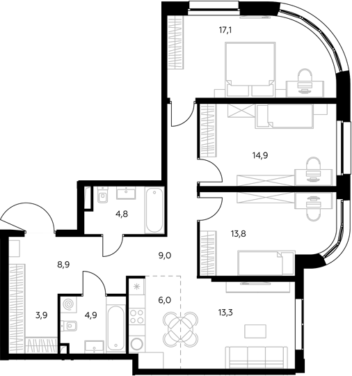 4-комн. Адмирал