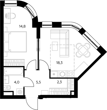 2-комн. Адмирал