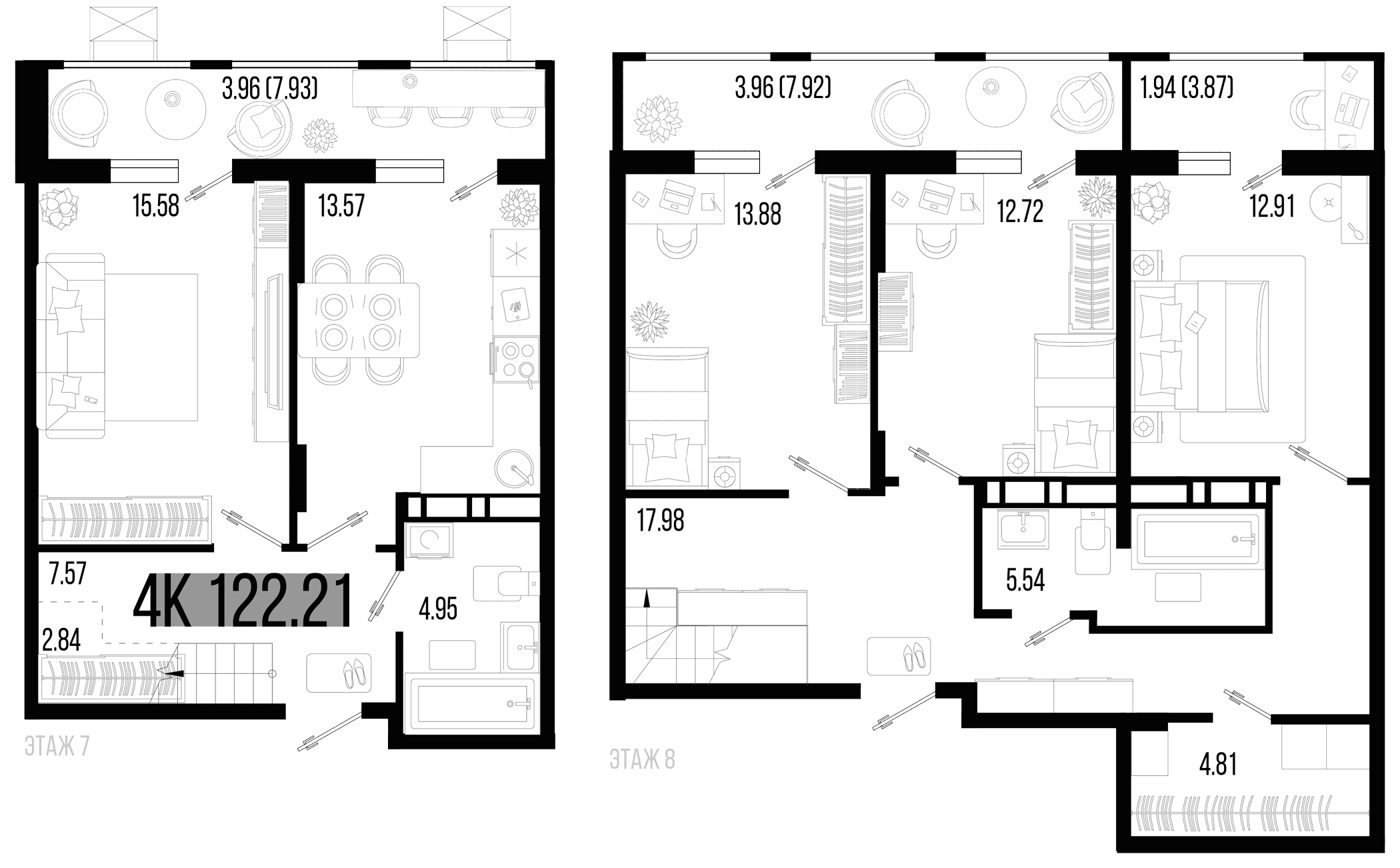 4-комн. квартира, 112.35 м² в ЖК Цветной бульвар — фото 2