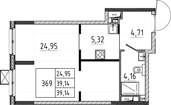 Студия, 39.14 м², 3/17 этаж, ЖК «Поварово-Молодежный-2»