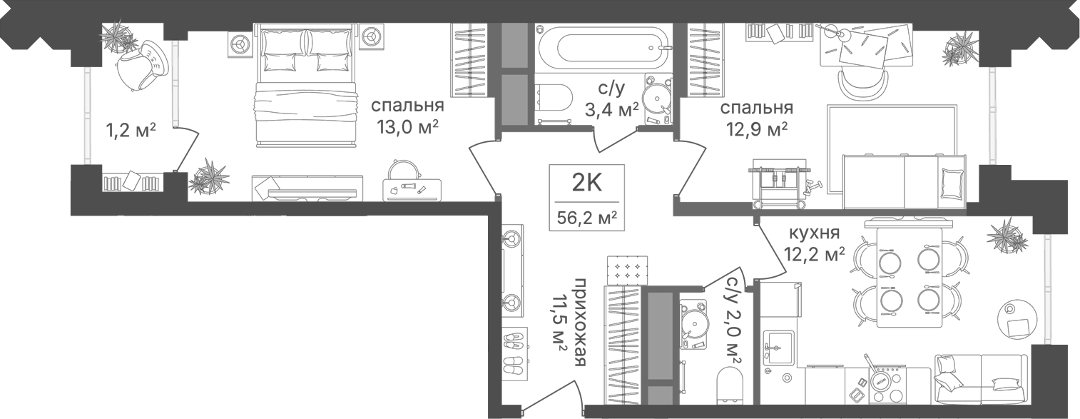 2-комн. Варшавские ворота