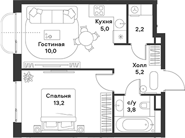 2-комн. АЛИА