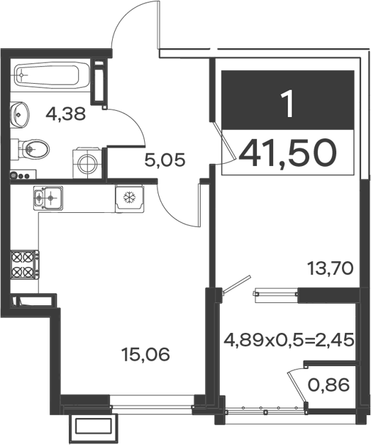 1-комн. квартира, 38.19 м² в ЖК Образцово — фото 2