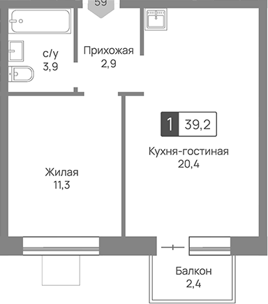 2-комн. Отрада 3
