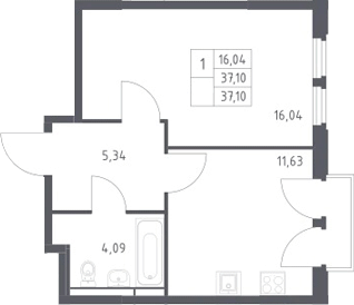 1-комн. Космический Квартал