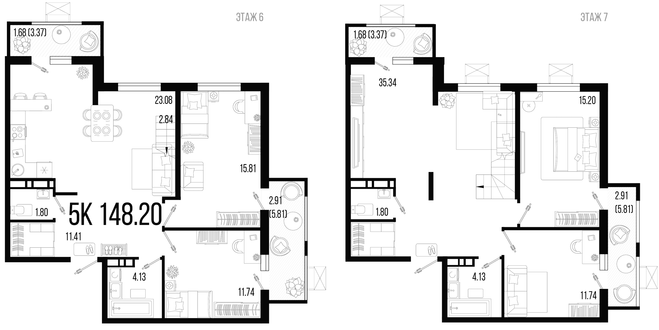 5-комн. квартира, 141.27 м² в ЖК Цветной бульвар — фото 2