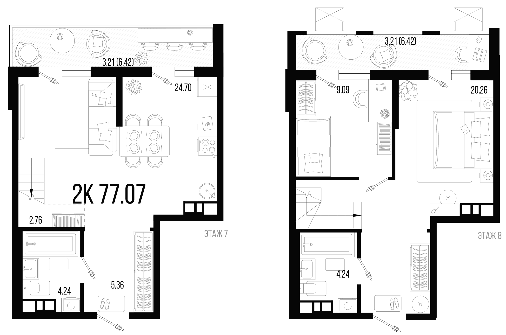 3-комн. квартира, 71.88 м² в ЖК Цветной бульвар — фото 2