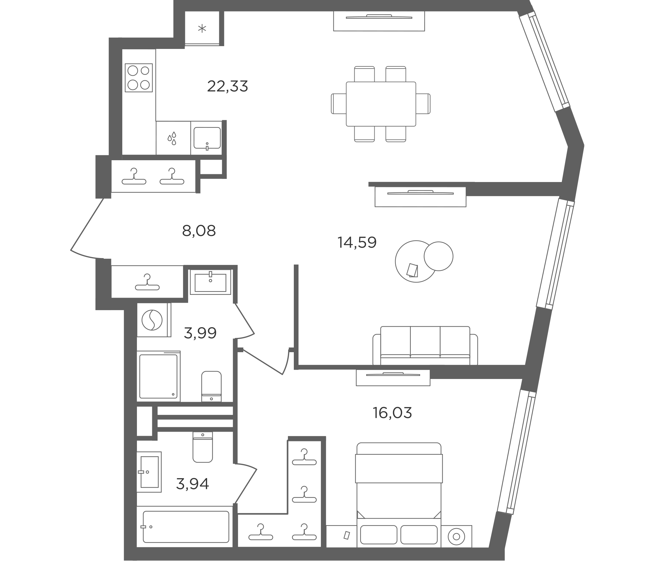 2-комн. Сикрет Гарден