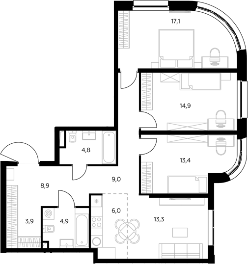 4-комн. Адмирал