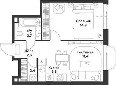 2-комн. АЛИА