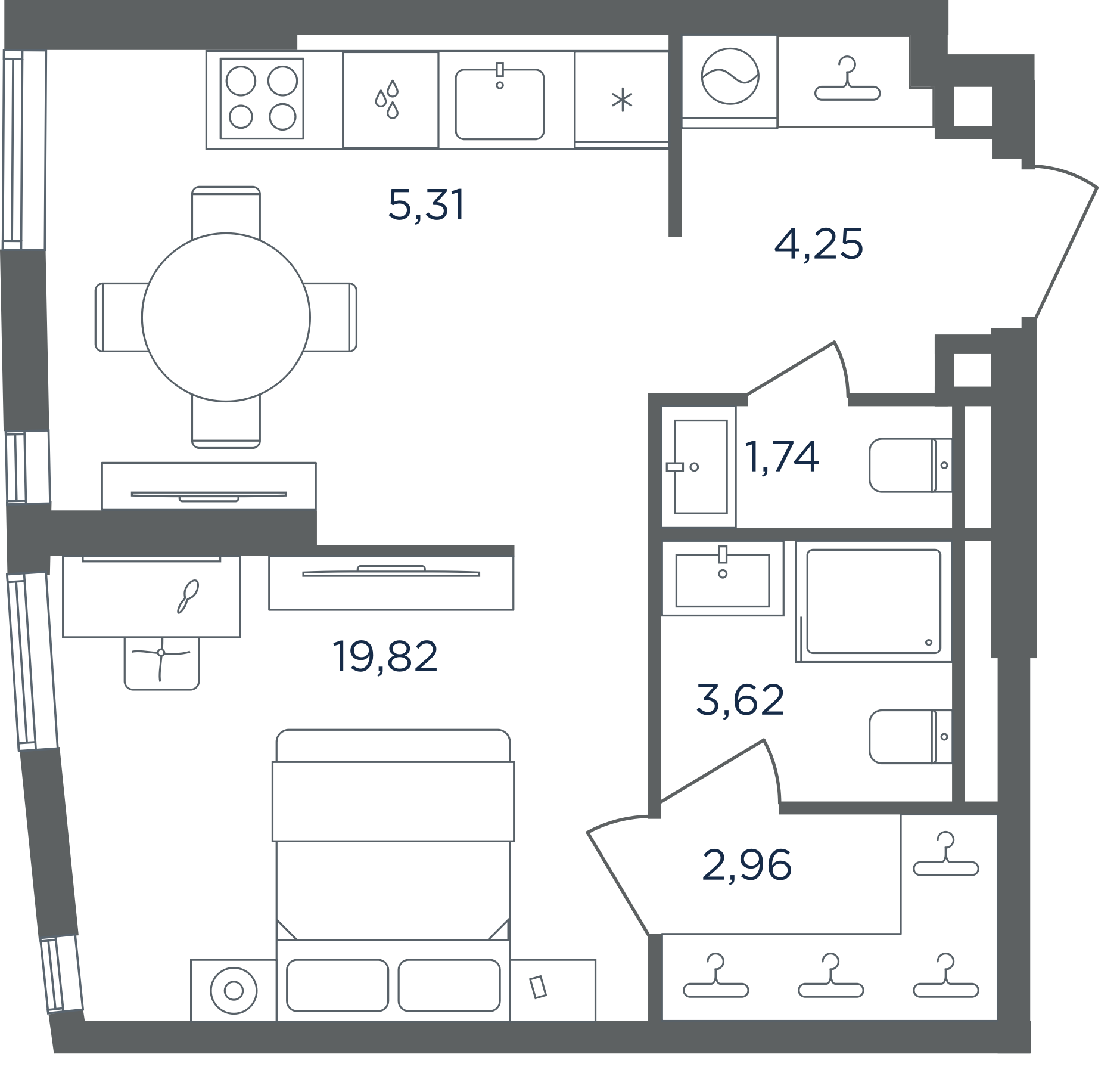 Студия, 37.7 м², 4/30 этаж, ЖК «Сикрет Гарден»