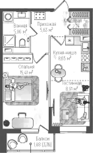 1-комн. Рига Хиллс