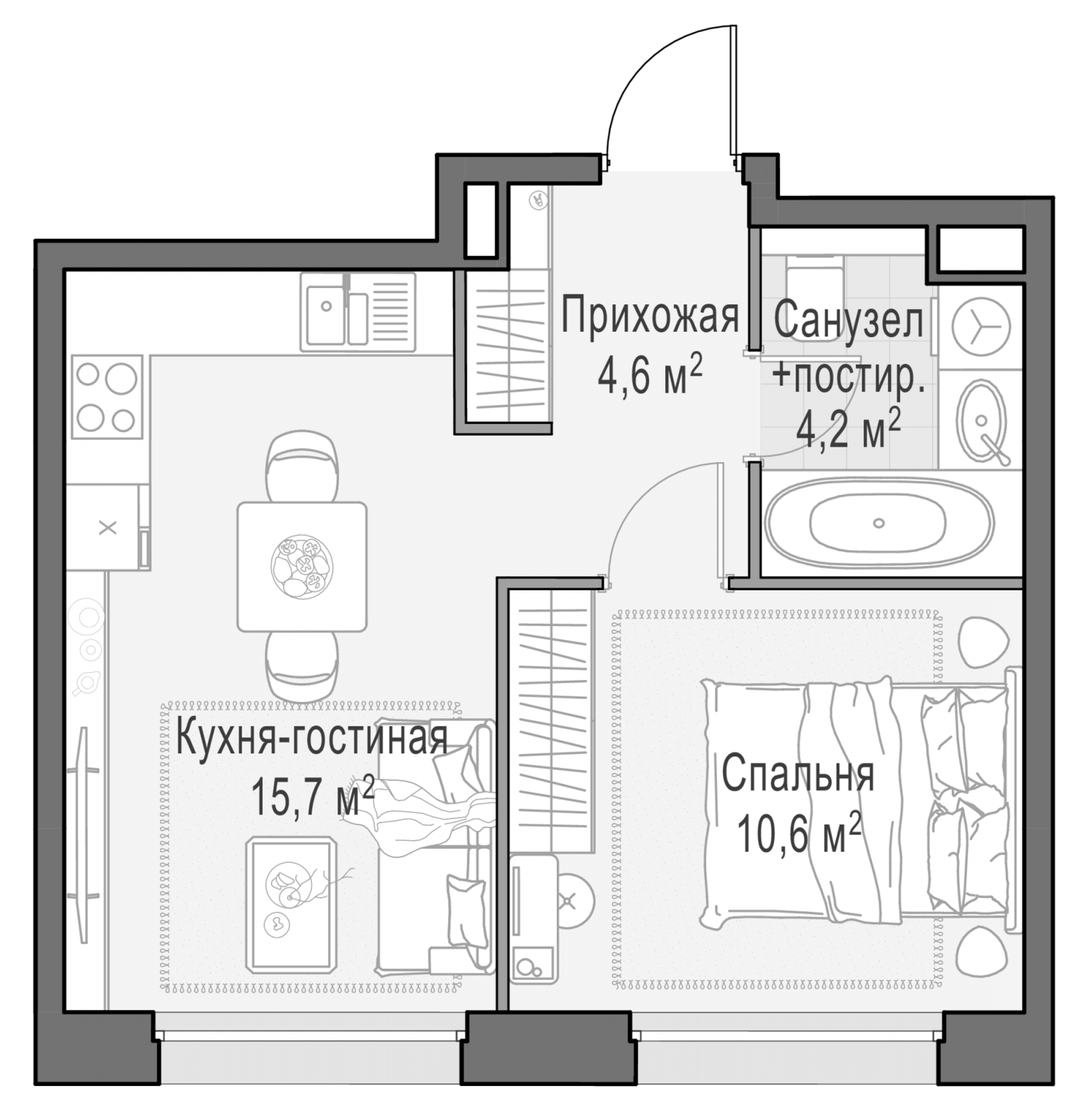 2-комн. Белый Град