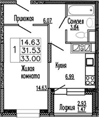 1-комн. Клевер