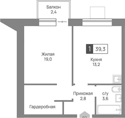 1-комн. Отрада 3
