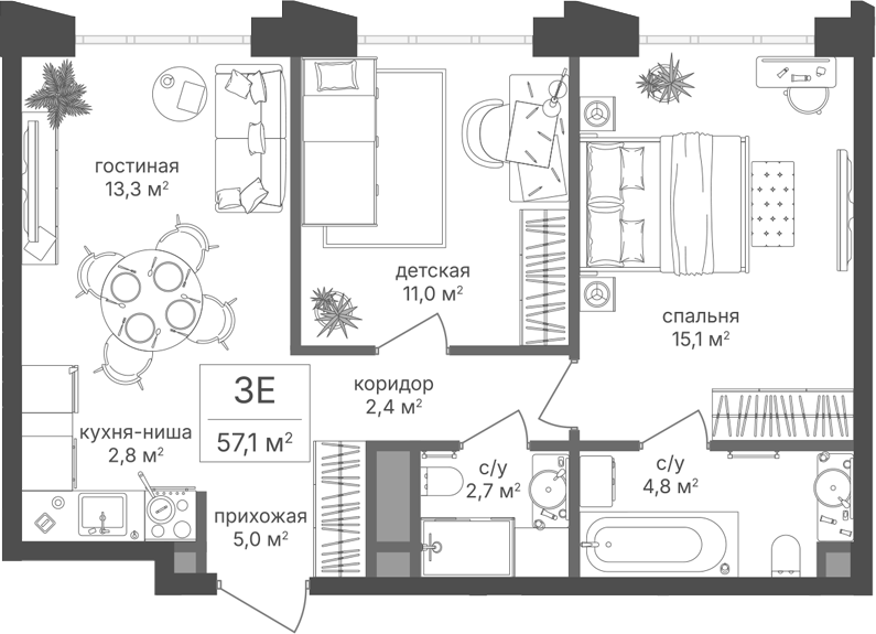 3-комн. Михалковский