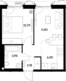 2-комн., 34.47 м², 4/25 этаж, ЖК «ЭВО»