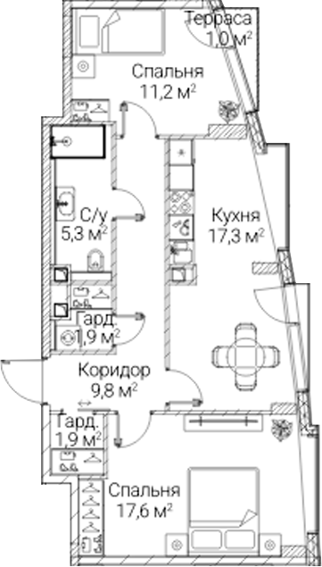 2-комн. СЕЗАР БУДУЩЕЕ