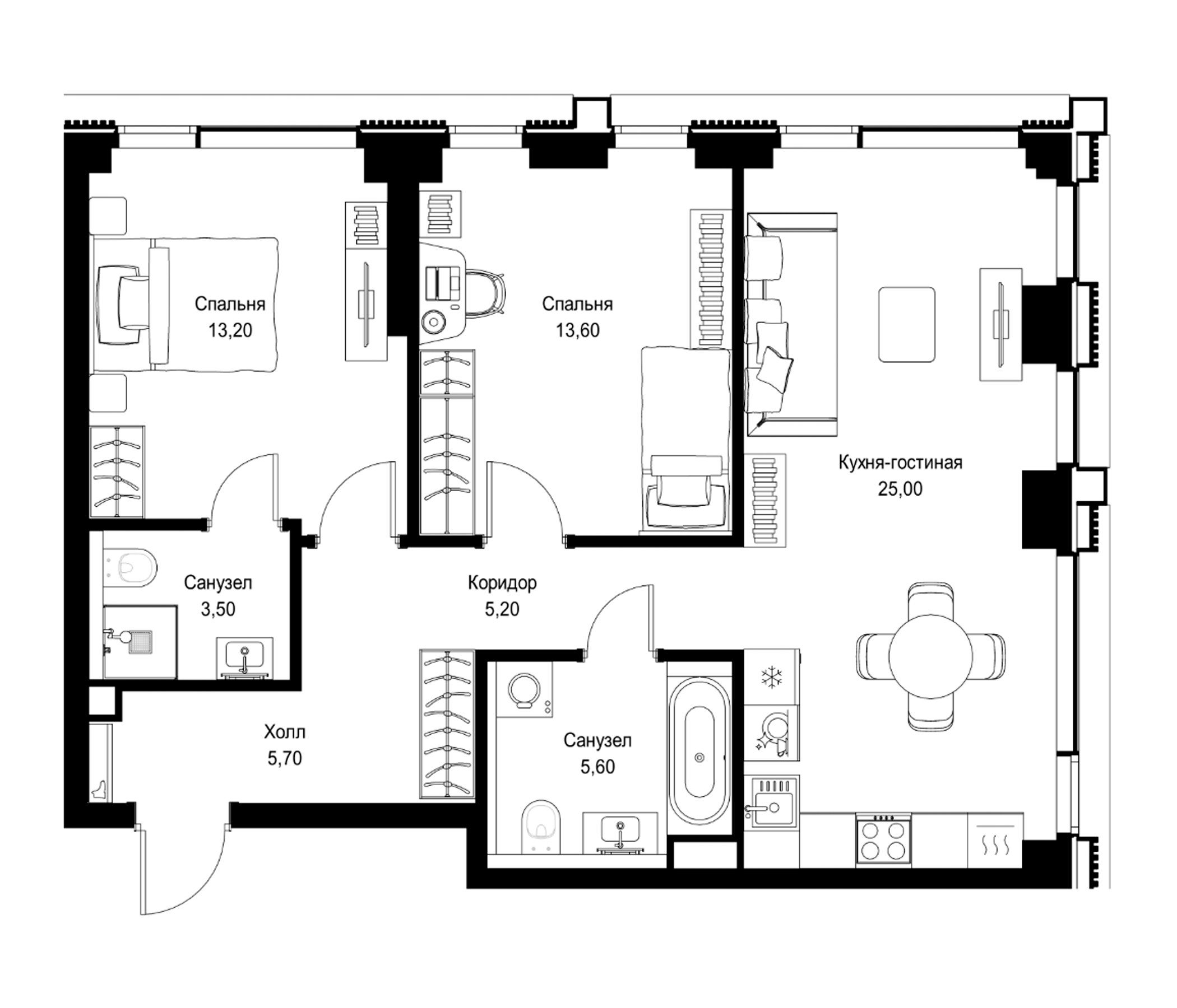 3-комн., 71.8 м², 9/36 этаж, ЖК «СИТИДЗЕН»
