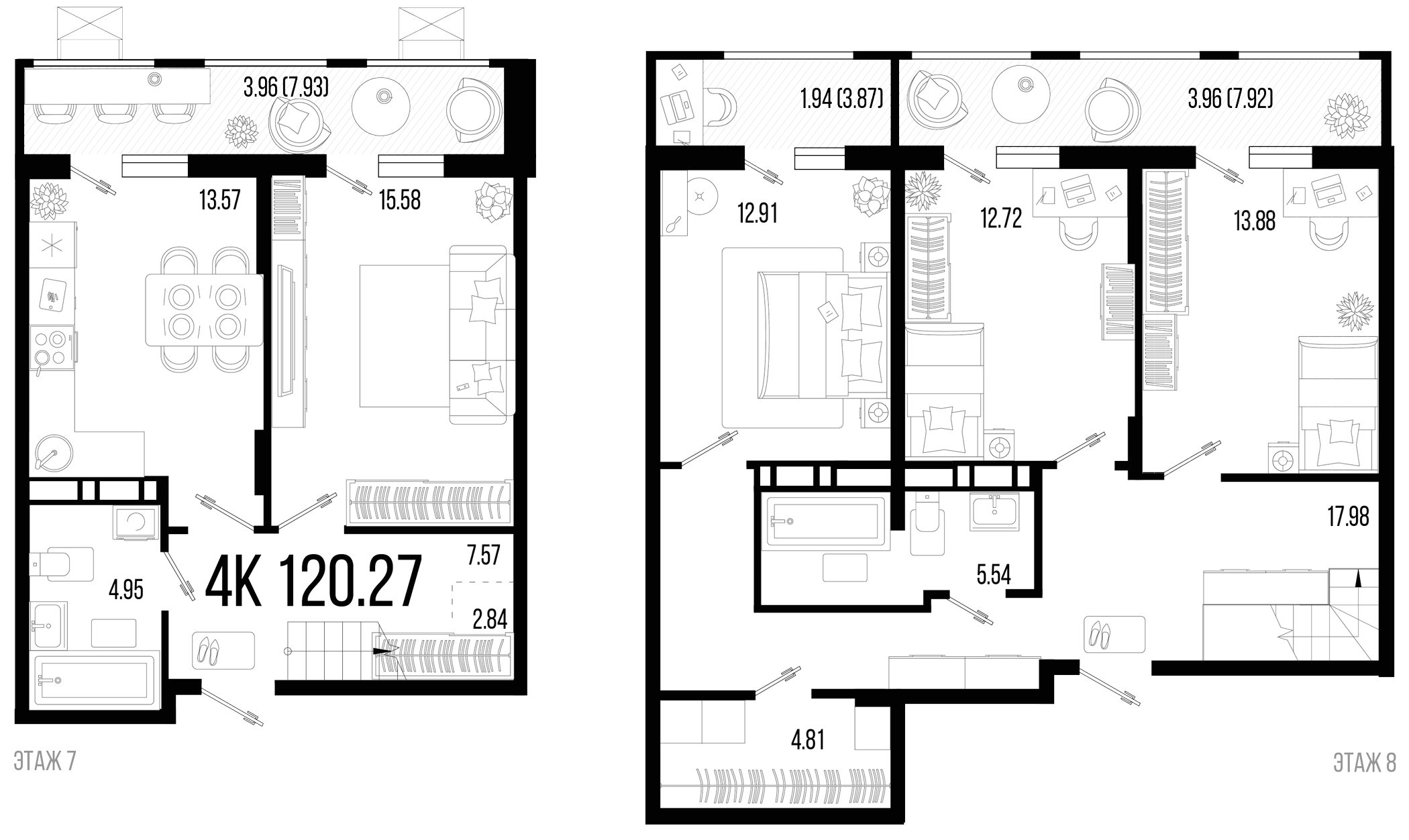 4-комн. квартира, 113.79 м² в ЖК Цветной бульвар — фото 2