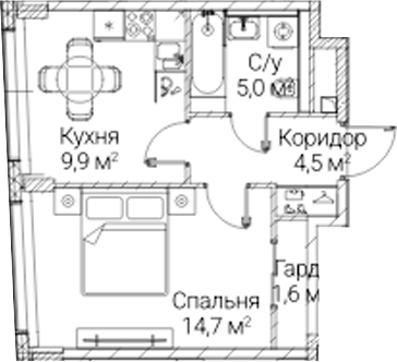 1-комн. СЕЗАР БУДУЩЕЕ