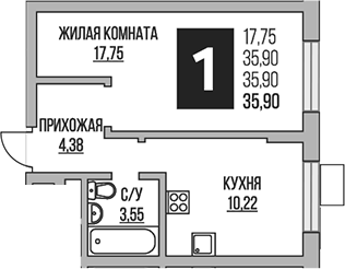 1-комн. Гранель Живописный