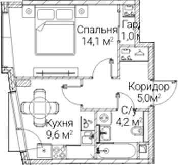 1-комн. СЕЗАР БУДУЩЕЕ