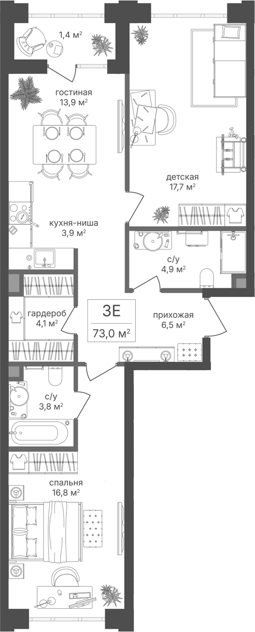 3-комн. Михалковский