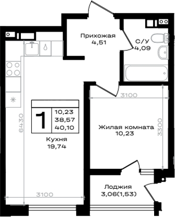1-комн. ЮЖНО