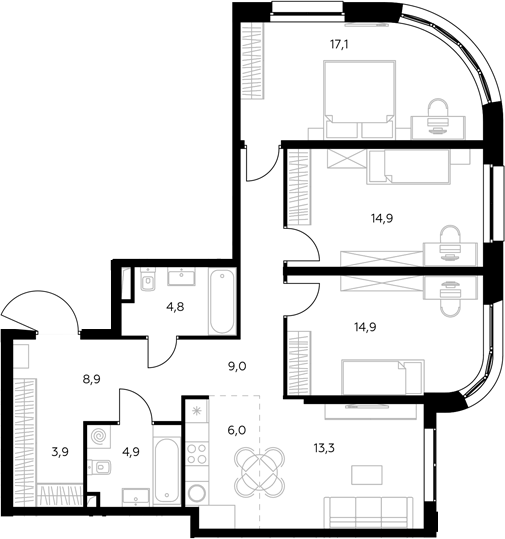 4-комн. Адмирал